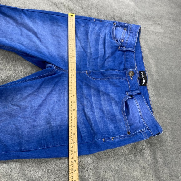 Fashion Nova Jeans Womens 16 W36 Bell Bottom Blue Denim Stretch Flare Bottoms - Picture 7 of 15